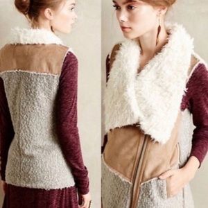 ANTHROPOLOGIE Sherpa Moto Fur Vest